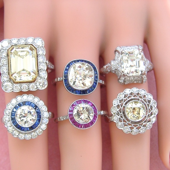 ART DECO 4ct CUSHION DIAMOND ENGAGEMENT RING 1930 - Picture 6 of 8